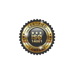 ISO 14001 certified golden label