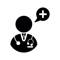 Doctor advice assistance icon.