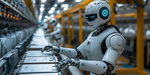 Fototapeta premium Advanced Robotics in Modern Factory Automation