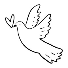 dove of peace cute illustration and hand draw
