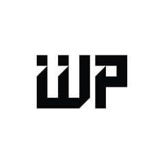 WP monogram logo design letter text name symbol monochrome logotype alphabet character simple logo