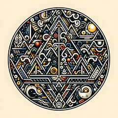 ancient greek ornament on the wall