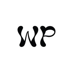 WP monogram logo design letter text name symbol monochrome logotype alphabet character simple logo