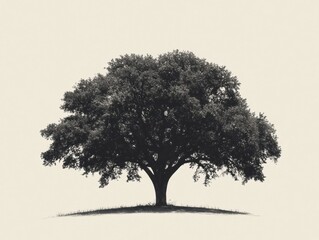 Fototapeta premium A majestic tree silhouette on a simple background.