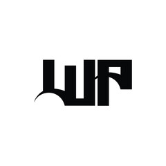 WP monogram logo design letter text name symbol monochrome logotype alphabet character simple logo
