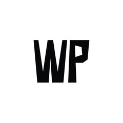 Obraz premium WP monogram logo design letter text name symbol monochrome logotype alphabet character simple logo