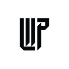 WP monogram logo design letter text name symbol monochrome logotype alphabet character simple logo