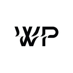 WP monogram logo design letter text name symbol monochrome logotype alphabet character simple logo