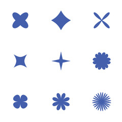 Abstract geometric shapes. Trendy set with shapes style bauhaus, futuristic, memphis