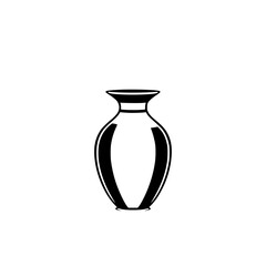 Elegant Black and White Vase Illustration: Simple Geometric Design for Home Decor