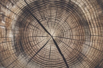 A photo of a cross-section of a tree trunk