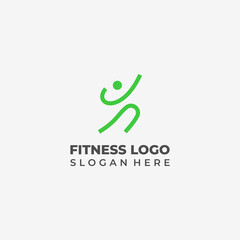 Minimalist Lineart Logo for Gym and Sports with Human Shape Marming Up