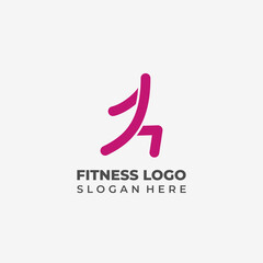 Minimalist Lineart Logo for Gym and Sports with Human Shape Marming Up