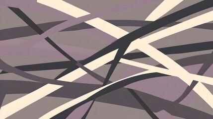 Abstract Geometric Artwork, Intersecting Lines and Shapes in Muted Tones