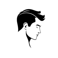 Profile View of a Man's Hairstyle: A Stylish and Modern Black and White Illustration