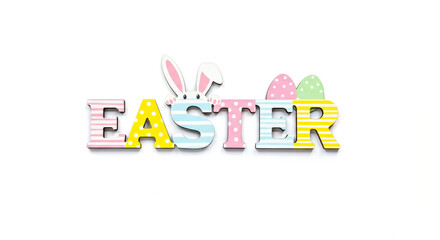 Colorful Easter Design with Bunny Ears and Egg Motifs for Festive Celebrations. Easter concept