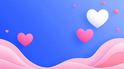 Colorful hearts and waves create joyful Valentine Day design, perfect for celebrations