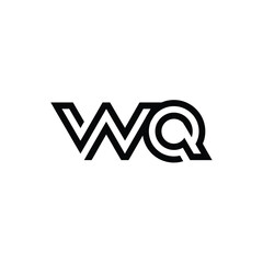 WQ monogram logo design letter text name symbol monochrome logotype alphabet character simple logo