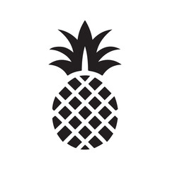 Vector Pineapple Silhouette Fruit black color only
