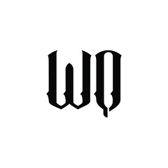 WQ monogram logo design letter text name symbol monochrome logotype alphabet character simple logo
