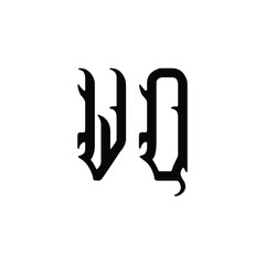 WQ monogram logo design letter text name symbol monochrome logotype alphabet character simple logo