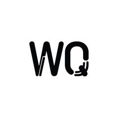 WQ monogram logo design letter text name symbol monochrome logotype alphabet character simple logo