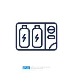 Icon Representing Electric Vehicle Battery Charging Station With Modern Design Elements And Clean Lines