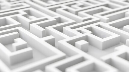 Abstract 3D White Maze Labyrinth Pattern Background