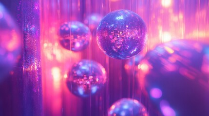 Colorful abstract spheres in a vibrant background.