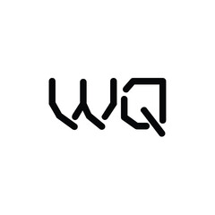 WQ monogram logo design letter text name symbol monochrome logotype alphabet character simple logo