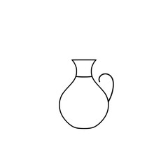 Classic Jug Pitcher Line Art: Simple Minimalist Kitchen Decor Illustration