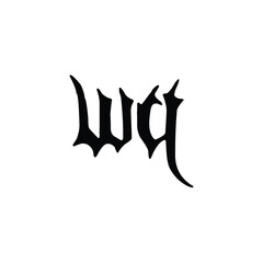 WQ monogram logo design letter text name symbol monochrome logotype alphabet character simple logo