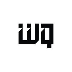 WQ monogram logo design letter text name symbol monochrome logotype alphabet character simple logo