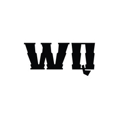 WQ monogram logo design letter text name symbol monochrome logotype alphabet character simple logo