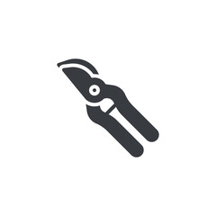 Obraz premium Garden pruning shears vector icon