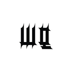WQ monogram logo design letter text name symbol monochrome logotype alphabet character simple logo