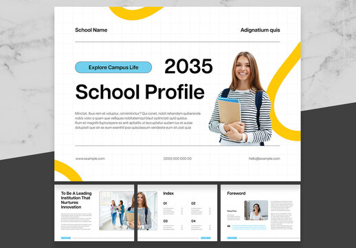 Yellow And Blue School Company Profile