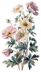 Fototapeta premium PNG Flower collage cutouts flowers art illustration.