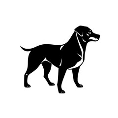 Majestic Black Dog Silhouette: A Stunning Vector Graphic Design