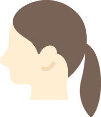 シンプルな、女性の横顔のアイコンのイラスト