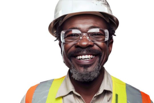 Construction Worker. White or PNG Transparent Background.
