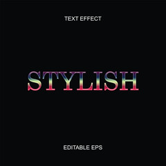 Obraz premium Stylish gradient colorful purple red green glow editable text effect style