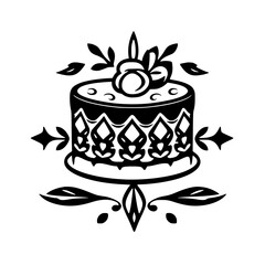 A delectable cake, adorned with exquisite floral details and a rich, creamy frosting. This image is perfect for bakeries, dessert shops, and food blogs.