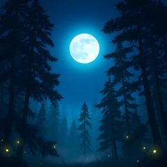 luna llena en el bosque