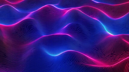 Fototapeta premium Abstract neon landscape background, digital art