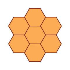 A minimalist pattern of repeating hexagons symbol on a white background.