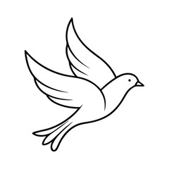 A silhouette bird in flight vector illustration.