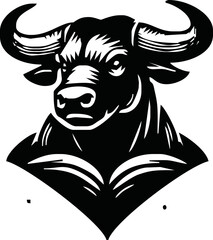 Bodybuilder with a bull head. Vector illustration.