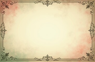 A decorative frame with a classic or vintage design, featuring a paper or parchment texture that evokes an antique or historical feel. The edges of the frame are adorned with intricate ornaments, and 