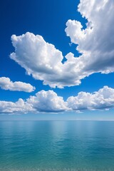 there is a large body of water with a sky background